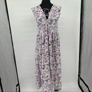 America and Beyond Sleeveless Flora Maxi Dress - Size Small